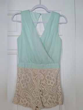 Do & Be Mint Romper With Open Back